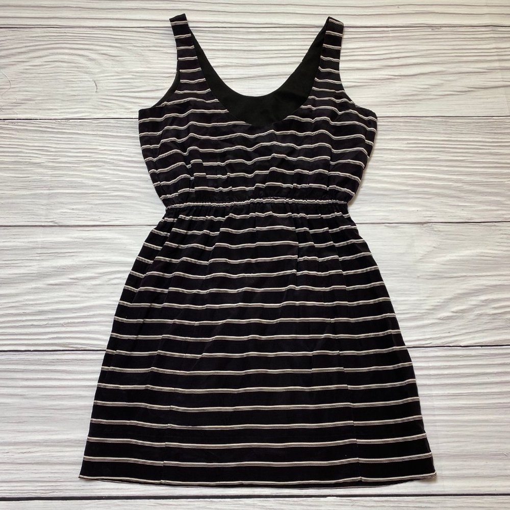 Joie Black White Striped Chariot Dress Silk - Picture 3 of 16